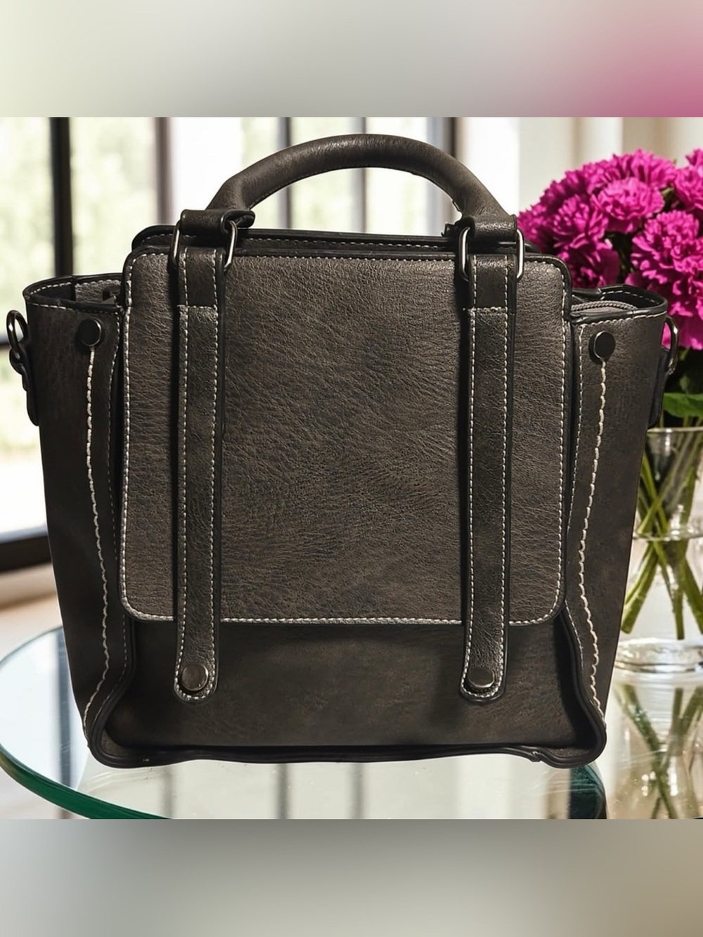 Classic Black Women’s Top-Handle Satchel - Sleek Everyday Tote